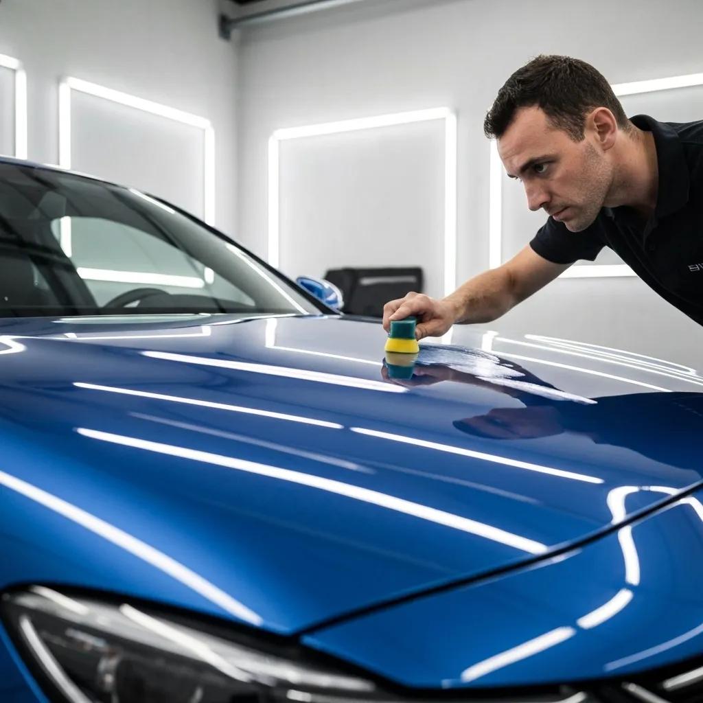 Application of ceramic coating on a car's paint for enhanced protection