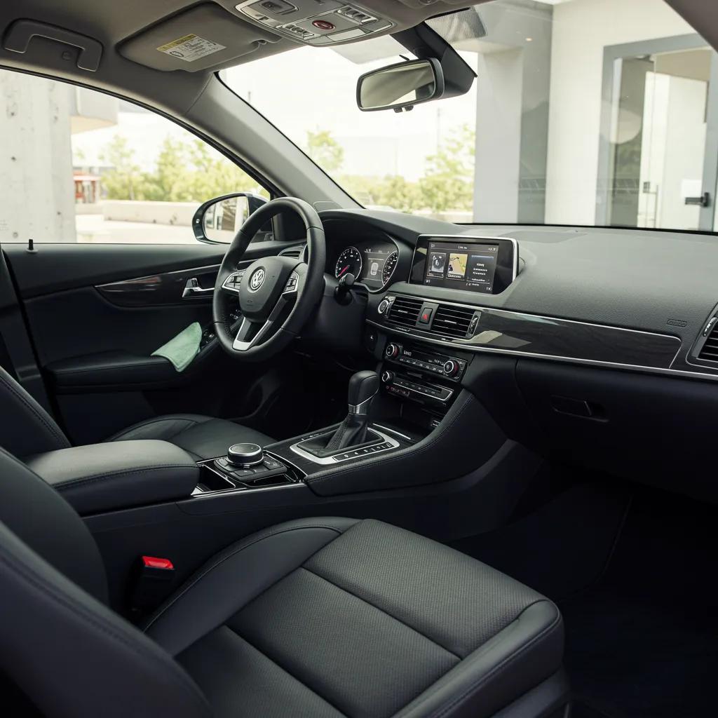 Clean and well-maintained car interior after professional detailing, showcasing comfort and hygiene