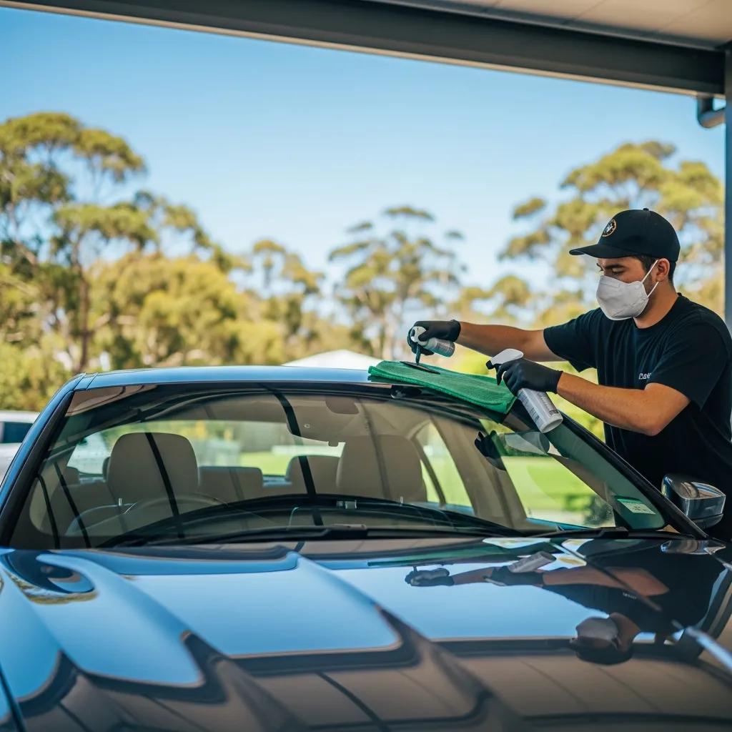 Sparkling clean car being detailed at a professional car wash in Northern Beaches