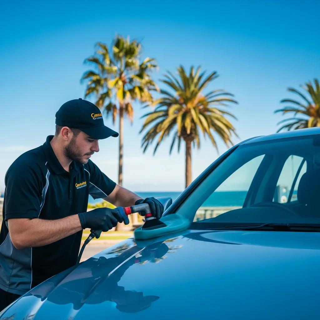 Professional car detailing service in Northern Beaches with technician cleaning a vehicle
